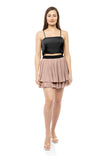 Tiered Pleated Mini Skirt