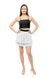 Tiered Pleated Mini Skirt