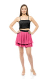 Tiered Pleated Mini Skirt