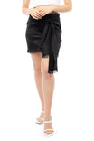 Hammered Satin Fringe Skirt