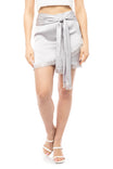 Hammered Satin Fringe Skirt