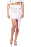 Hammered Satin Fringe Skirt