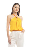 Braided Halter Satin Top