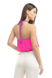 Braided Halter Satin Top