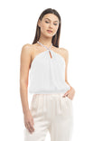 Braided Halter Satin Top