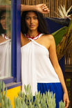 Satin Twist Neck Tank