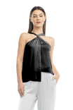 Satin Twist Neck Tank