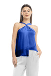 Satin Twist Neck Tank