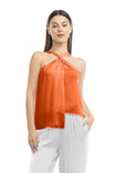 Satin Twist Neck Tank