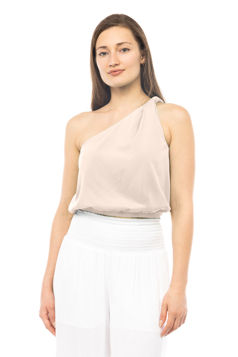 【KASHIKO】ZEN ONE SHOULDER TOP One Shoulder Knot Detail Top – Naked Zebra Wholesale