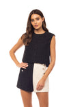 Frayed Tweed Top