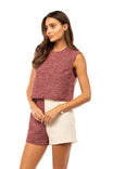 Frayed Tweed Top