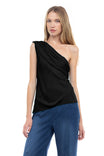 One Shoulder Satin Top