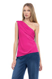One Shoulder Satin Top