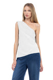 One Shoulder Satin Top