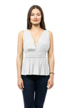 Smocked Waist Satin Tank