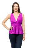 Smocked Waist Satin Tank