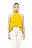Mock Neck High Low Halter Top