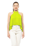 Mock Neck High Low Halter Top