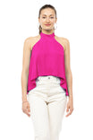Mock Neck High Low Halter Top