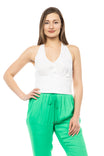 Shirred Waist Halter Top