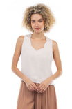 Scalloped Neckline Blouse