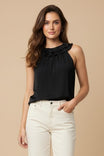 Ruffle Neck Satin Tank