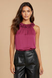 Ruffle Neck Satin Tank