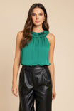 Ruffle Neck Satin Tank