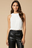 Ruffle Neck Satin Tank
