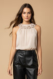 Ruffle Neck Satin Tank