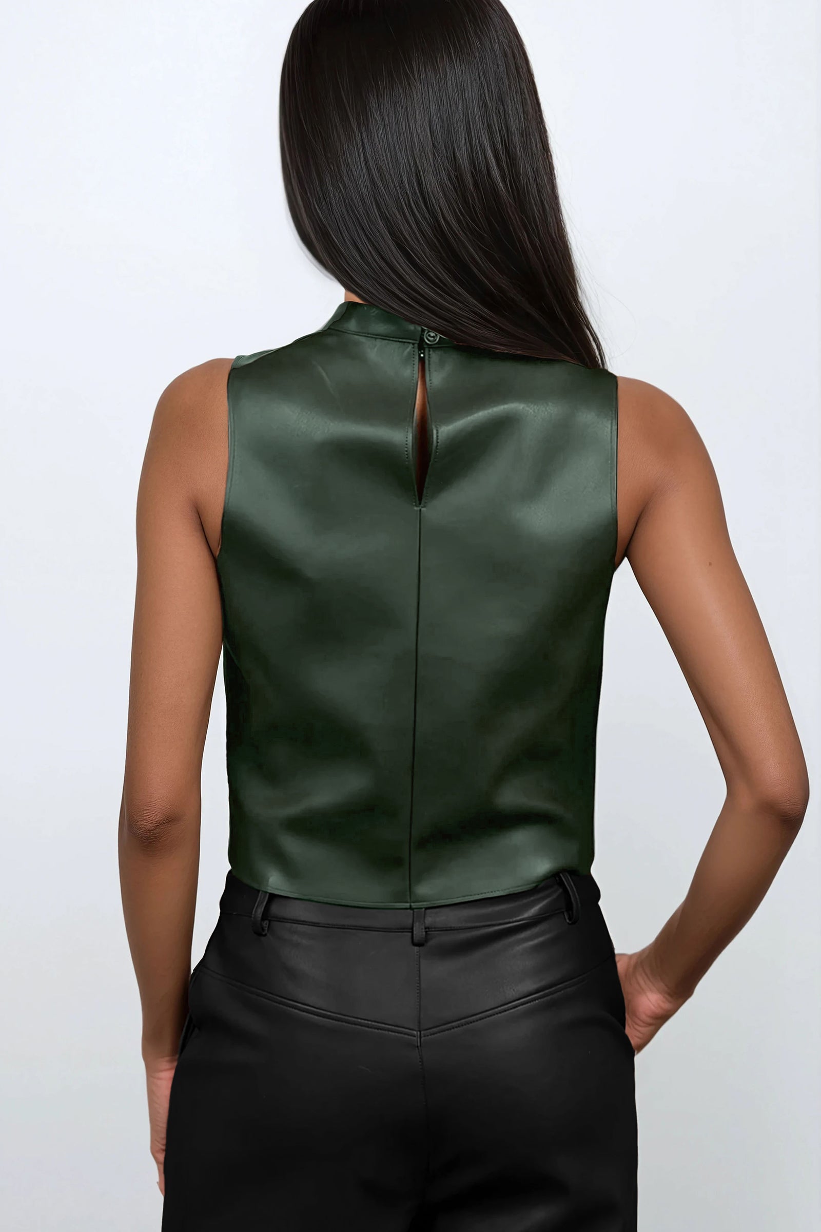 Mock Neck Vegan Butter Leather Top – Naked Zebra Wholesale