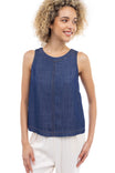 Tencel Round Neck Zipper Back Tank