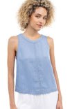 Tencel Round Neck Zipper Back Tank