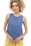 Tencel Round Neck Zipper Back Tank