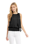 Smocked Waist Bowtie Top