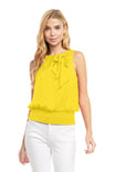 Smocked Waist Bowtie Top