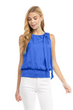 Smocked Waist Bowtie Top