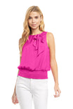 Smocked Waist Bowtie Top