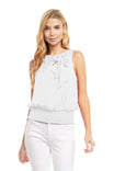 Smocked Waist Bowtie Top