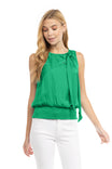 Smocked Waist Bowtie Top
