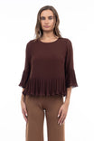 3/4 Sleeves Pleated Blouse