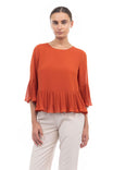 3/4 Sleeves Pleated Blouse