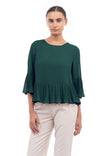 3/4 Sleeves Pleated Blouse