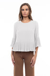 3/4 Sleeves Pleated Blouse