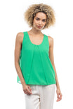 Scoop Neck Tank With Pleat Detail