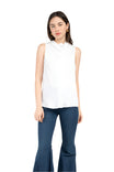 Sleeveless Draped Mock Neck Top