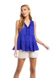 V-neck Tiered Top With Frill Detail