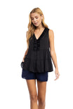 V-neck Tiered Top With Frill Detail
