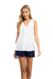 V-neck Tiered Top With Frill Detail
